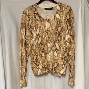 Ralph Lauren Snake Skin Print Cardigan and Blouse